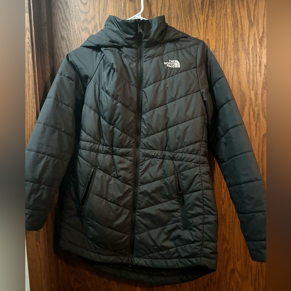 Women’s black north face long coat